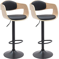Lot de 2 tabourets de bar Kingston simili cuir - Naturel