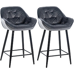 Tabourets de bar Gibson lot de 2 - Noir mat