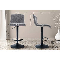 Lot de 2 tabourets de bar Hoover - Gris clair