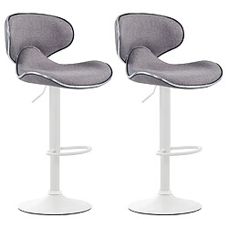 Tabouret de bar tissu lot de 2 - Gris clair