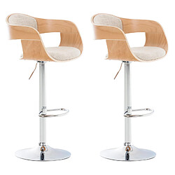 Lot de 2 tabourets de bar - Naturel