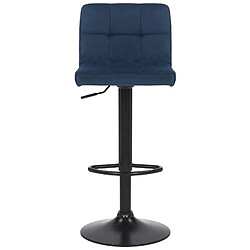 Avis Lot de 4 tabourets de bar en velours - Bleu