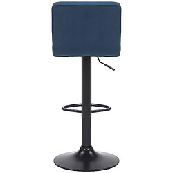Lot de 4 tabourets de bar en velours - Bleu pas cher