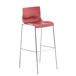Tabouret de bar Hoover chromé - Rouge