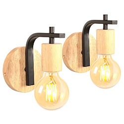 Stoex Lot de 2 - Bois et Métal