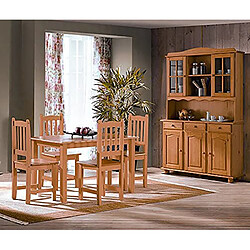 Pegane Table à manger en pin massif coloris miel