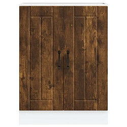 Acheter vidaXL Meuble de base de lavabo Lucca chêne fumé bois d'ingénierie