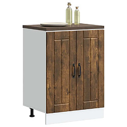 Avis vidaXL Meuble de base de lavabo Lucca chêne fumé bois d'ingénierie