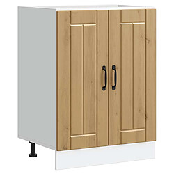 vidaXL Meuble de base de lavabo Lucca chêne artisanal bois ingénierie