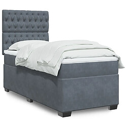 vidaXL Sommier à lattes de lit et matelas Gris foncé 90x190 cm Velours 