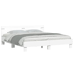 Avis vidaXL Cadre de lit avec LED sans matelas blanc 160x200 cm