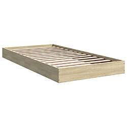 Avis vidaXL Cadre de lit sans matelas chêne sonoma 100x200 cm