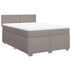 Avis vidaXL Sommier à lattes de lit avec matelas Taupe 140x190 cm Tissu