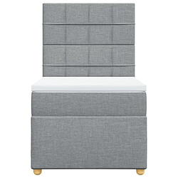 Acheter vidaXL Sommier à lattes de lit et matelas Gris clair 90x190 cm Tissu