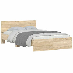 Avis vidaXL Cadre de lit sans matelas chêne sonoma 120x200 cm