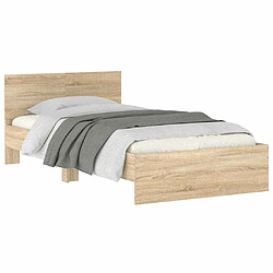 Acheter vidaXL Cadre de lit sans matelas avec tête de lit 100x200 cm