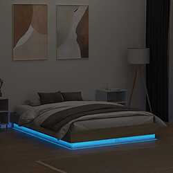 Acheter vidaXL Cadre de lit avec LED sans matelas chêne sonoma 120x190 cm