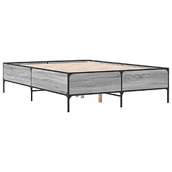 Avis vidaXL Cadre de lit sans matelas sonoma gris 140x190 cm