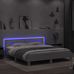 Acheter vidaXL Cadre de lit avec LED sans matelas blanc 160x200 cm