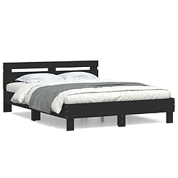 vidaXL Cadre de lit sans matelas noir 140x190 cm