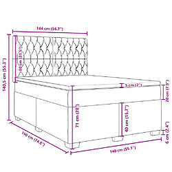 vidaXL Sommier à lattes de lit avec matelas Taupe 140x190 cm Tissu pas cher