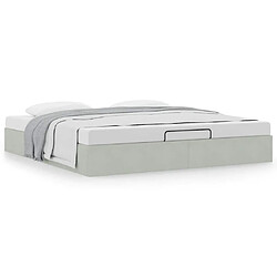 vidaXL Cadre de lit ottoman sans matelas gris clair 160x200 cm velours 