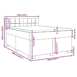 vidaXL Sommier à lattes de lit et matelas bleu 160x200 cm velours pas cher