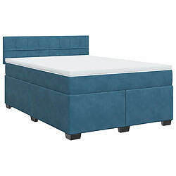 Avis vidaXL Sommier à lattes de lit et matelas bleu 160x200 cm velours