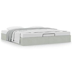 Acheter vidaXL Cadre de lit ottoman sans matelas gris clair 160x200 cm velours