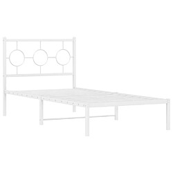 Avis vidaXL Cadre de lit métal sans matelas avec tête de lit blanc 90x200cm