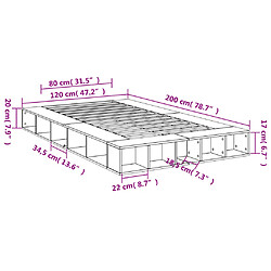 vidaXL Cadre de lit sans matelas blanc 120x200 cm pas cher