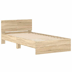 Avis vidaXL Cadre de lit sans matelas avec tête de lit 100x200 cm