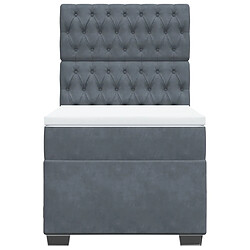 Acheter vidaXL Sommier à lattes de lit et matelas Gris foncé 90x190 cm Velours