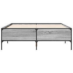 Acheter vidaXL Cadre de lit sans matelas sonoma gris 140x190 cm