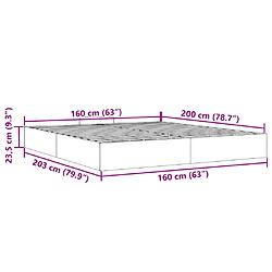 vidaXL Cadre de lit ottoman sans matelas gris clair 160x200 cm velours pas cher