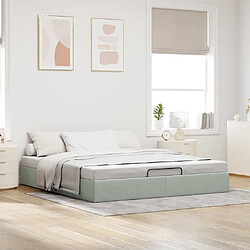 Avis vidaXL Cadre de lit ottoman sans matelas gris clair 160x200 cm velours