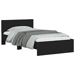 Acheter vidaXL Cadre de lit sans matelas avec tête de lit noir 100x200 cm