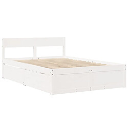 Avis vidaXL Cadre de lit sans matelas blanc 120x190 cm bois de pin massif