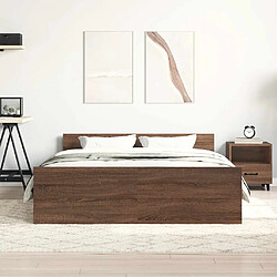 Avis vidaXL Cadre de lit sans matelas chêne marron 140x190 cm