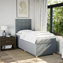 Avis vidaXL Sommier à lattes de lit et matelas Gris clair 90x190 cm Tissu