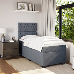 Avis vidaXL Sommier à lattes de lit et matelas Gris foncé 90x190 cm Velours