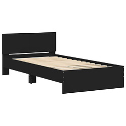 Avis vidaXL Cadre de lit sans matelas avec tête de lit noir 100x200 cm