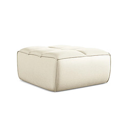 makamii Pouf KALAI cuir artificiel beige clair