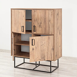 Avis Concept Usine Buffet industriel en bois et métal - 4 portes - 8 rangements BRESOV