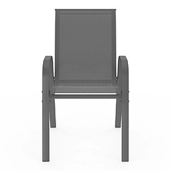 Avis Idmarket Lot de 6 chaises de jardin LYMA métal et textilène empilables gris anthracite
