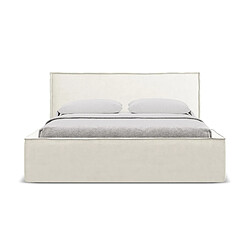 Lit Makamii Anani 160x200 cm - Velours Beige clair