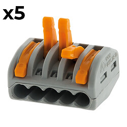 Wago borne à levier 5 entrées série 222 - Sachet de 5