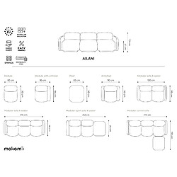 Makamii Fauteuil Ailani bouclé - Blanc pas cher