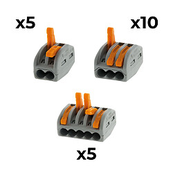 Wago bornes à levier multi-entrées - Lot de 20