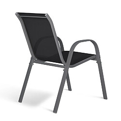Idmarket market Lot de 6 chaises jardin LYMA - Gris, Noir et Terracotta pas cher